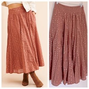 NWOT Kaley Shimmer Linen Blend Maxi Skirt